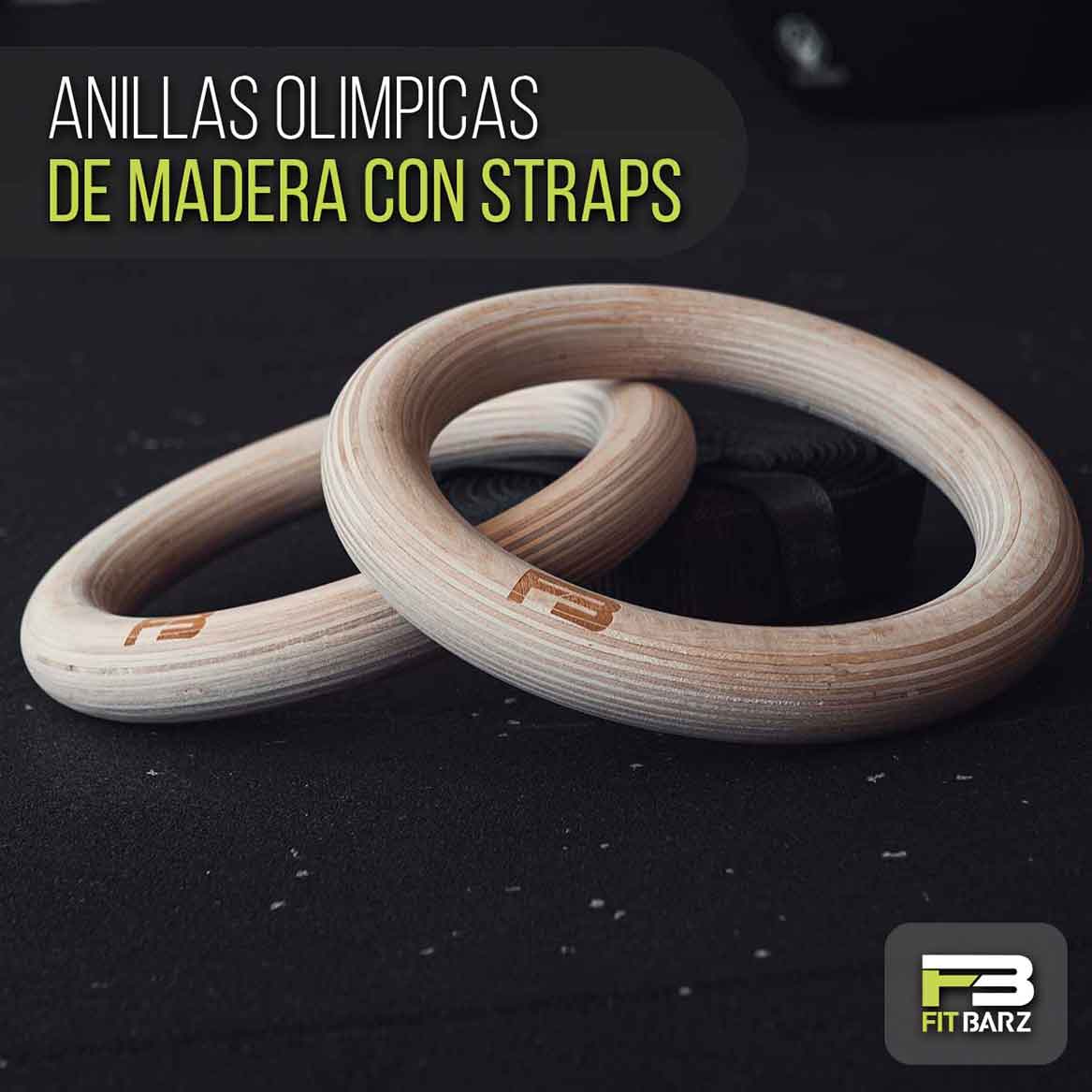 Anillas Olimpicas de Madera con Straps - Fitbarz