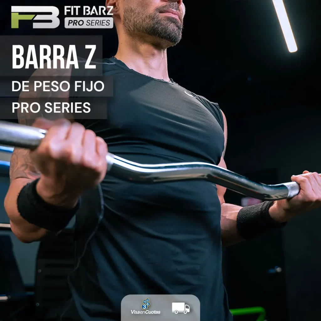 Barra Z de Peso Fijo – Barra Curva con Agarre Ergonómico y Carga Integrada para Bíceps, Tríceps y Rutinas de Aislamiento sin Discos
