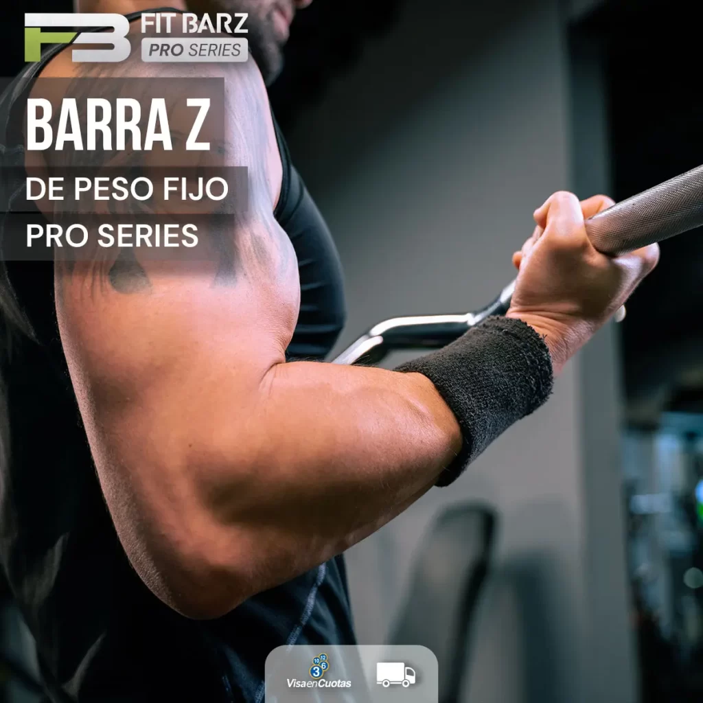 Barra Z de Peso Fijo – Barra Curva con Agarre Ergonómico y Carga Integrada para Bíceps, Tríceps y Rutinas de Aislamiento sin Discos