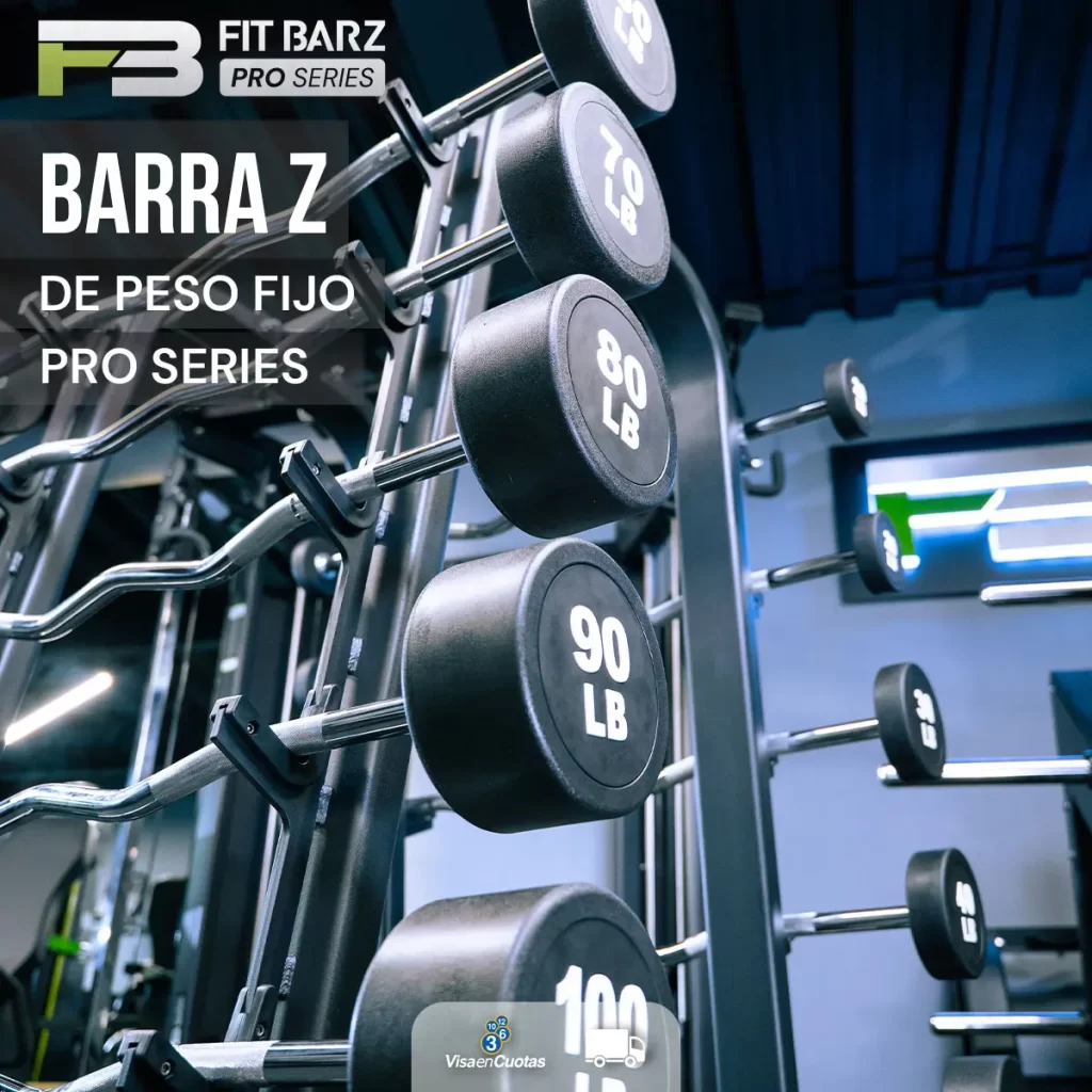 Barra Z de Peso Fijo – Barra Curva con Agarre Ergonómico y Carga Integrada para Bíceps, Tríceps y Rutinas de Aislamiento sin Discos
