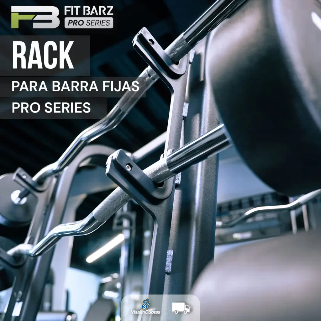Rack para Barras Fijas PRO – Organizador de Acero Reforzado para Gimnasios con Soporte Antideslizante y Capacidad Múltiple