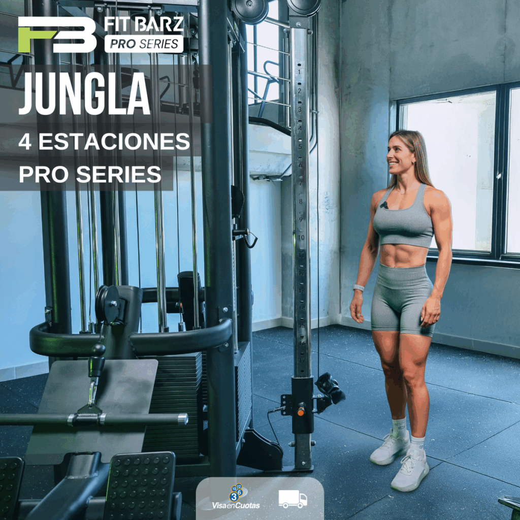 Jungla 4 Estaciones FB PRO Series – Máquina multifuncional para entrenar todo el cuerpo en un solo equipo