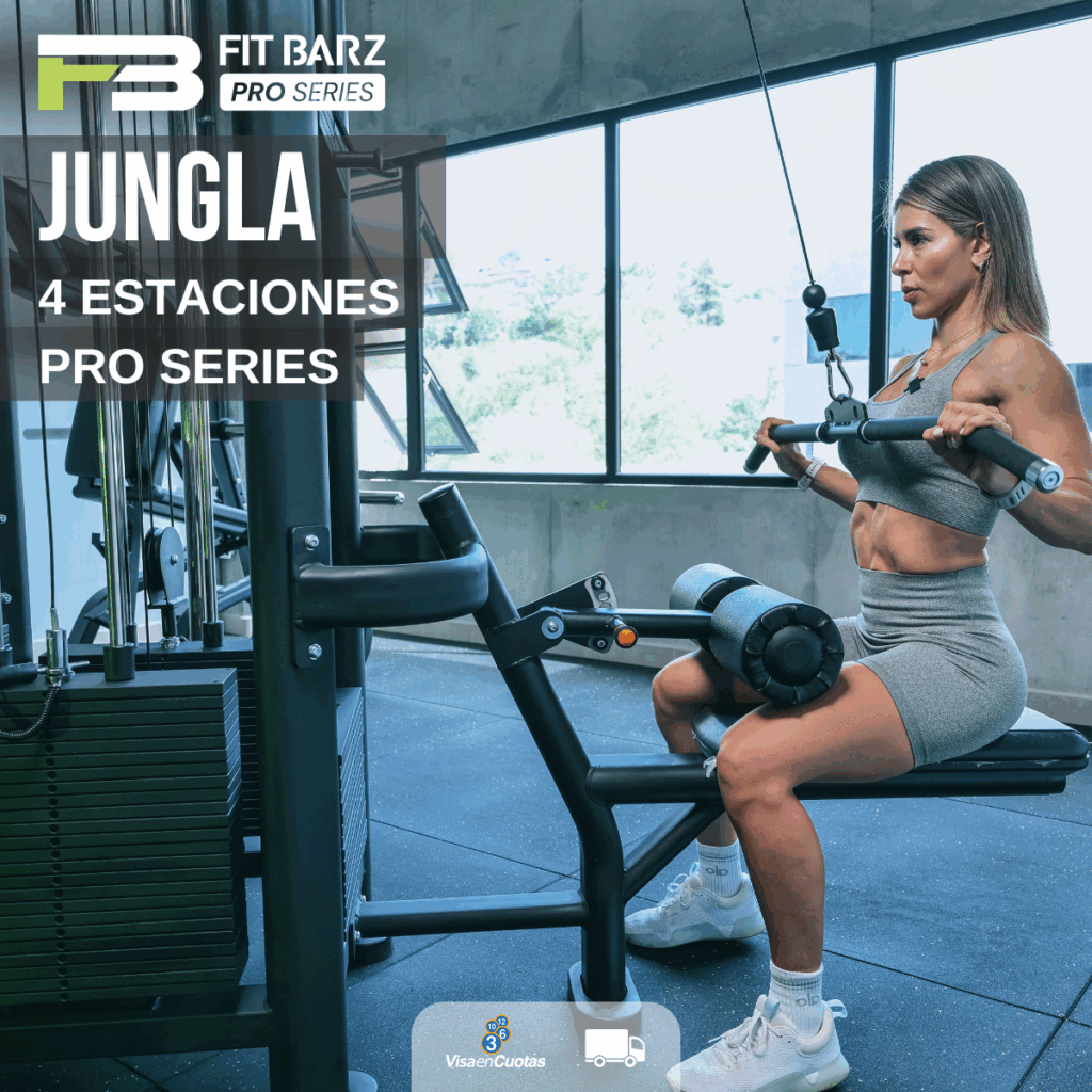Jungla 4 Estaciones FB PRO Series – Máquina multifuncional para entrenar todo el cuerpo en un solo equipo