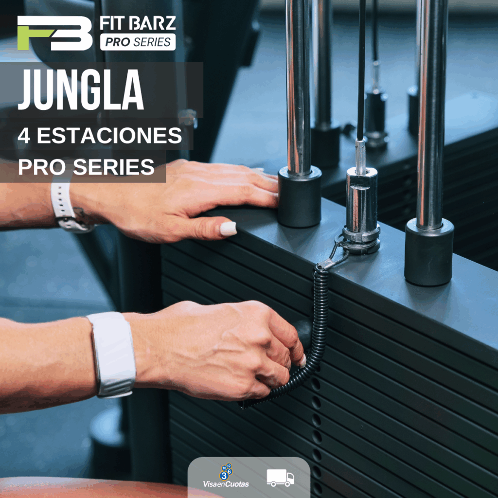 Jungla 4 Estaciones FB PRO Series – Máquina multifuncional para entrenar todo el cuerpo en un solo equipo