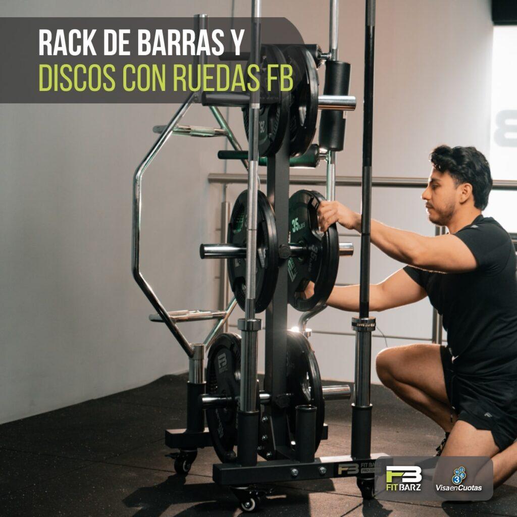 Rack de Barras y Discos con Ruedas FB PRO Series – Almacenamiento Móvil y Eficiente para Peso Libre