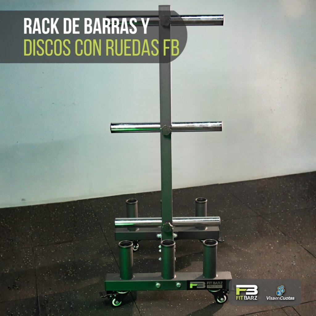 Rack de Barras y Discos con Ruedas FB PRO Series – Almacenamiento Móvil y Eficiente para Peso Libre