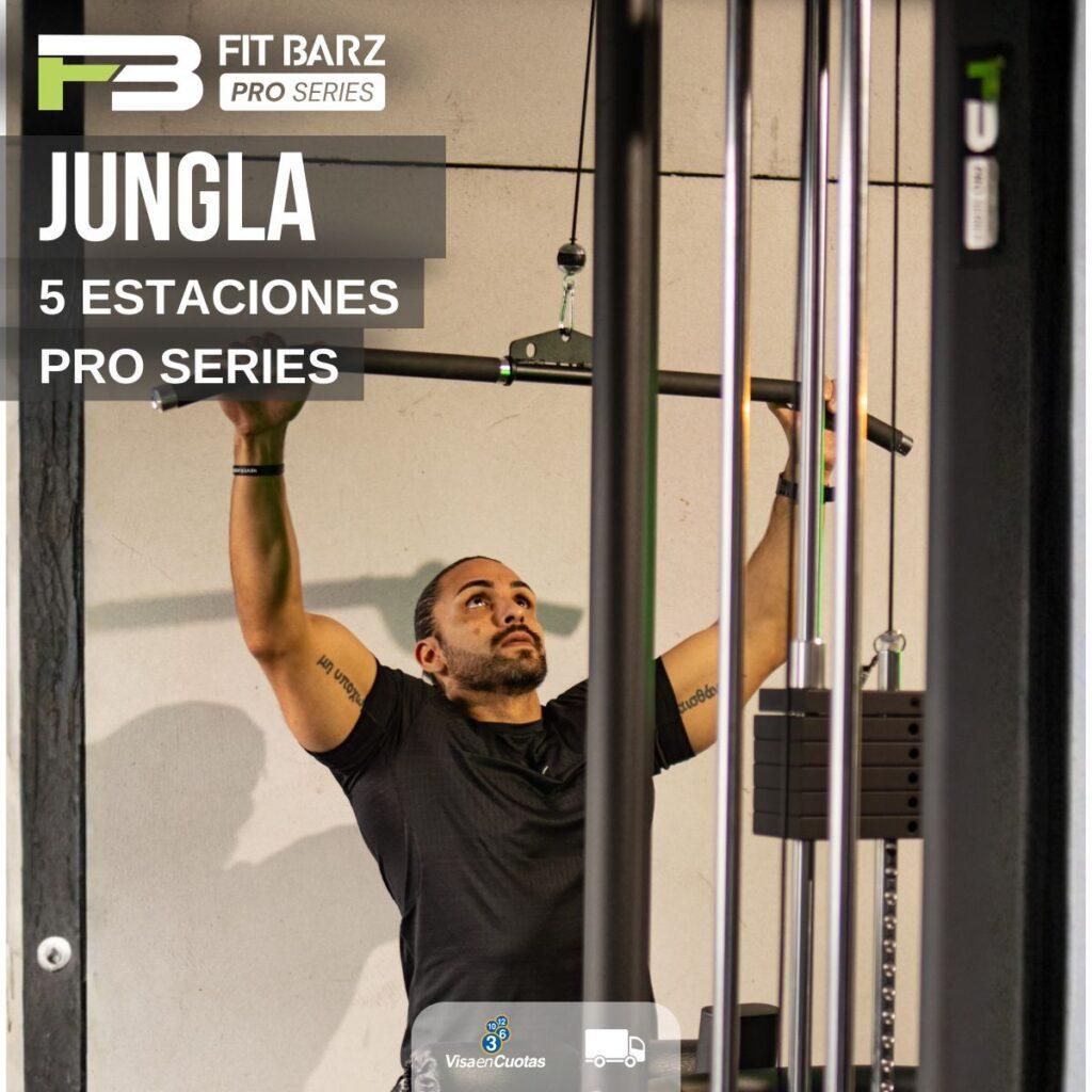 Jungla de 5 Estaciones FB PRO Series – Centro de Entrenamiento Completo con Crossover Dual