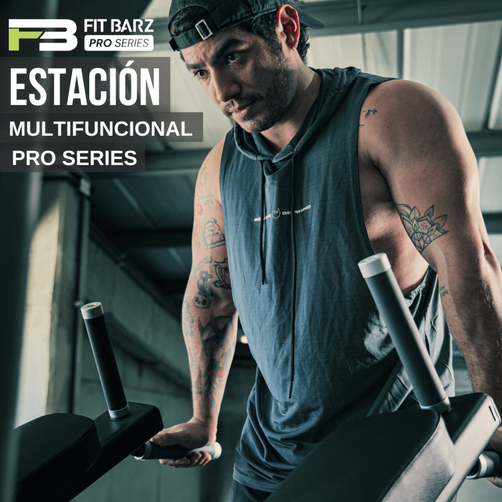 Estación Multifuncional PRO SERIES 3 en 1 – Fondos, Dominadas y Abdominales | Estructura en Acero Calibre 12 | Uso Comercial