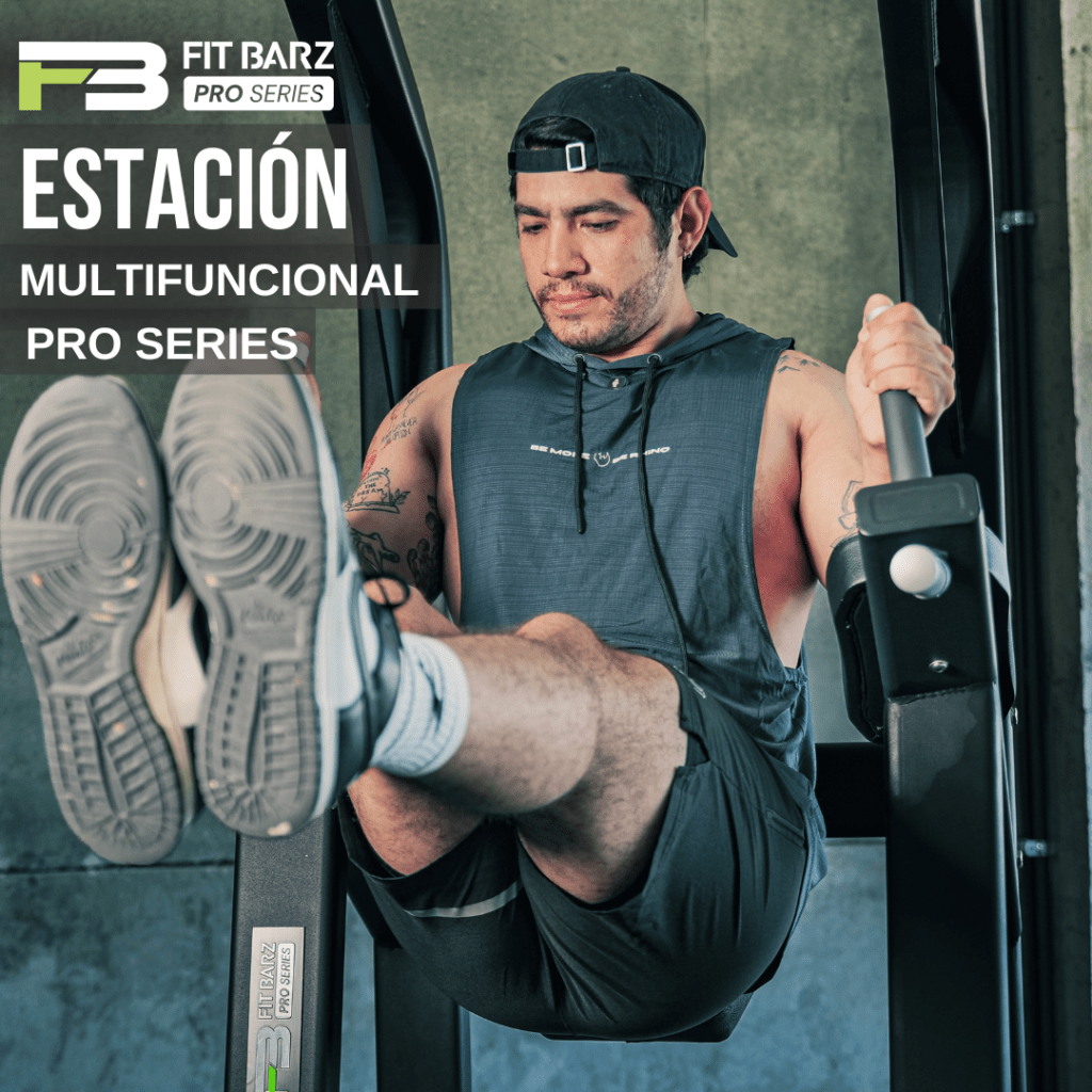 Estación Multifuncional PRO SERIES 3 en 1 – Fondos, Dominadas y Abdominales | Estructura en Acero Calibre 12 | Uso Comercial