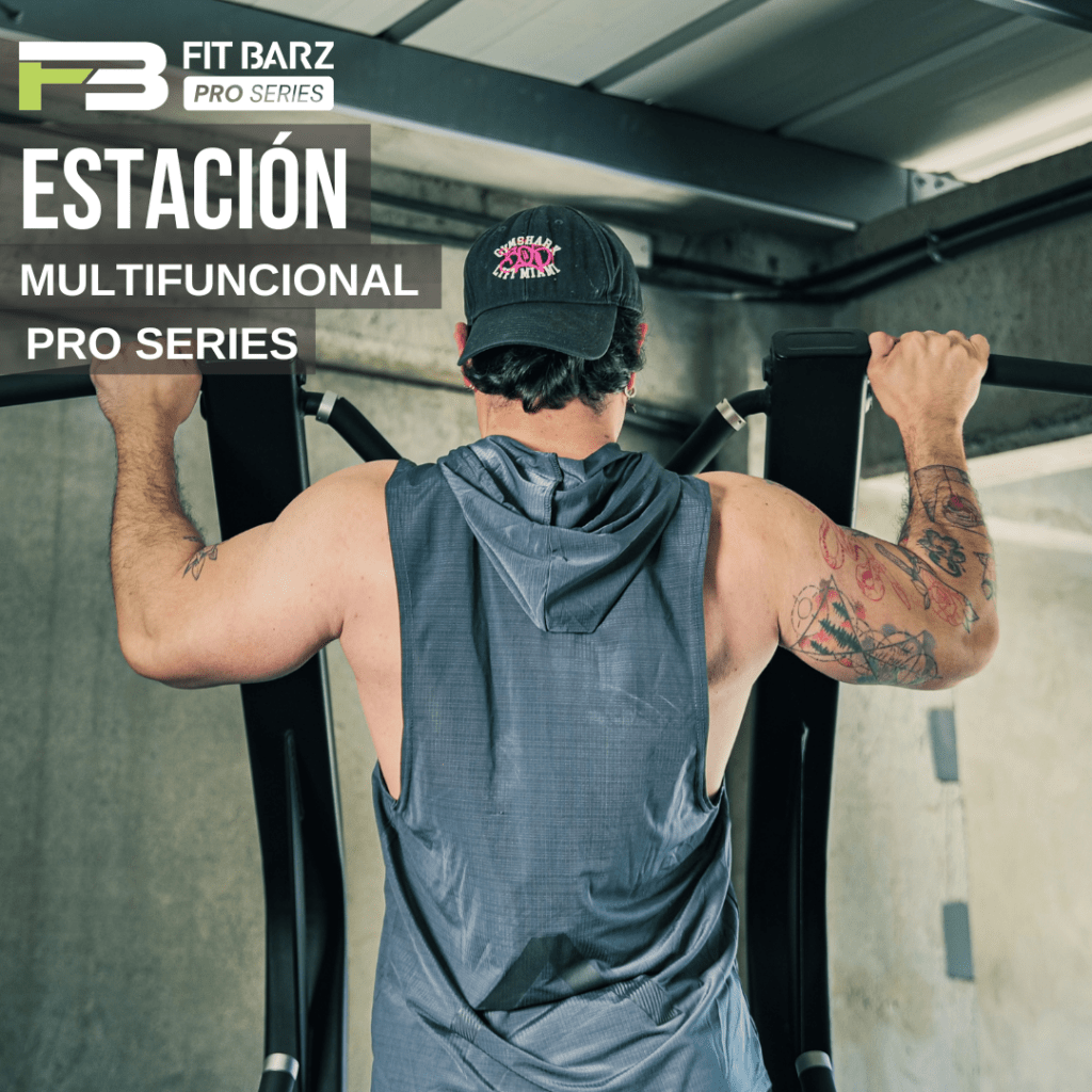 Estación Multifuncional PRO SERIES 3 en 1 – Fondos, Dominadas y Abdominales | Estructura en Acero Calibre 12 | Uso Comercial