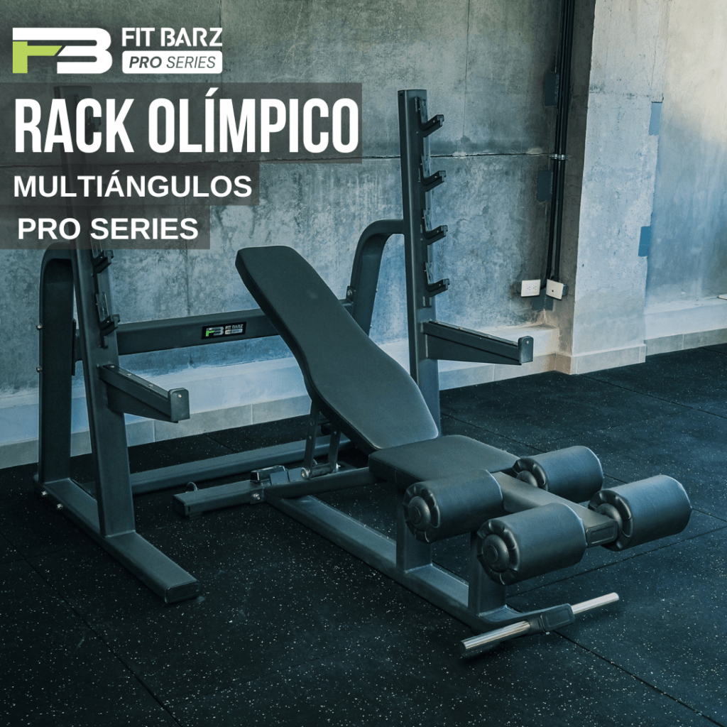 Rack Olímpico Multiángulos para Press de Pecho con Banca Plana Integrada – Acero 12mm, Uso Industrial