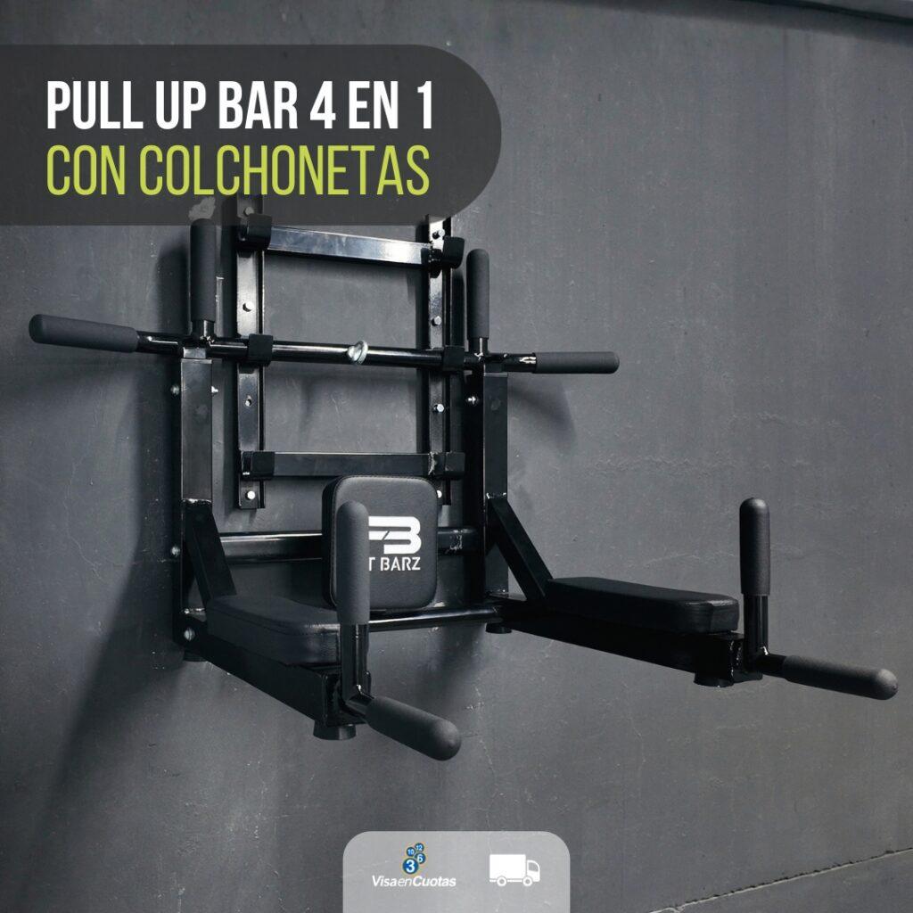 Pull Up Bar 4 en 1 Pro con Colchonetas – Dominadas, Abdominales y Dips en Casa, Estructura de Acero Reforzado para Soporte Lumbar