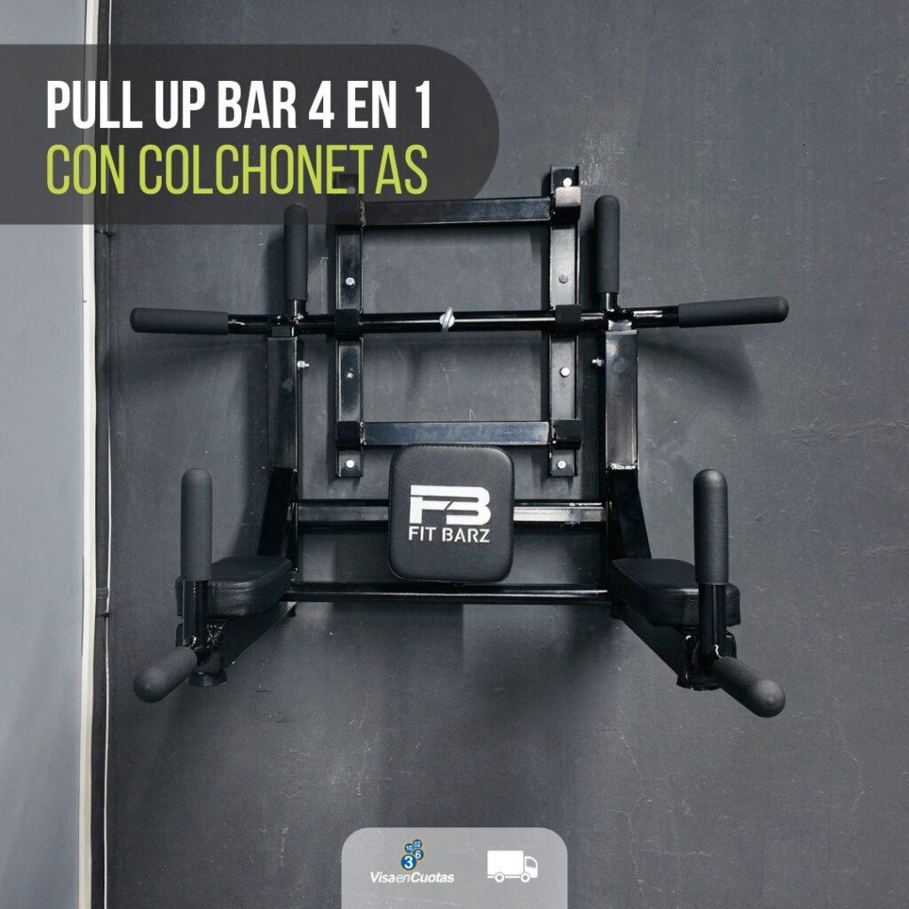 Pull Up Bar 4 en 1 Pro con Colchonetas – Dominadas, Abdominales y Dips en Casa, Estructura de Acero Reforzado para Soporte Lumbar