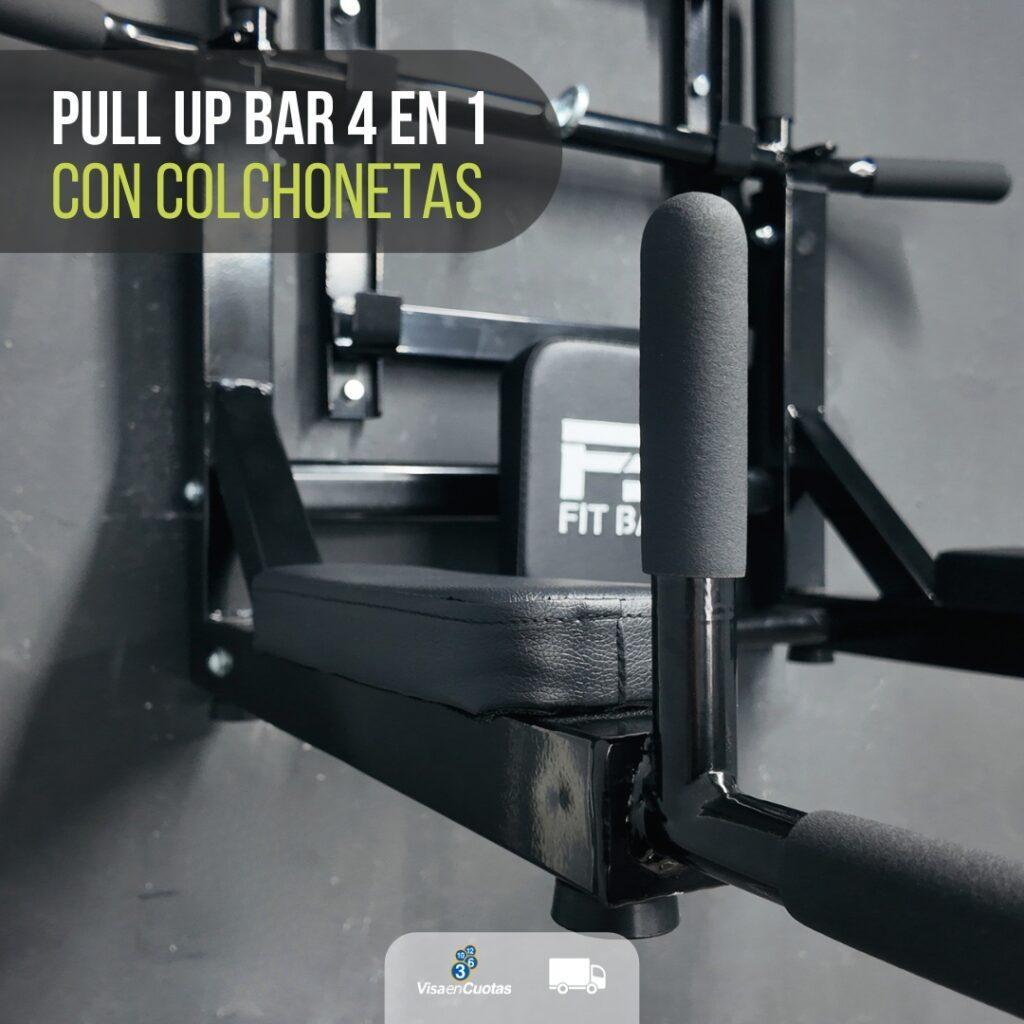 Pull Up Bar 4 en 1 Pro con Colchonetas – Dominadas, Abdominales y Dips en Casa, Estructura de Acero Reforzado para Soporte Lumbar