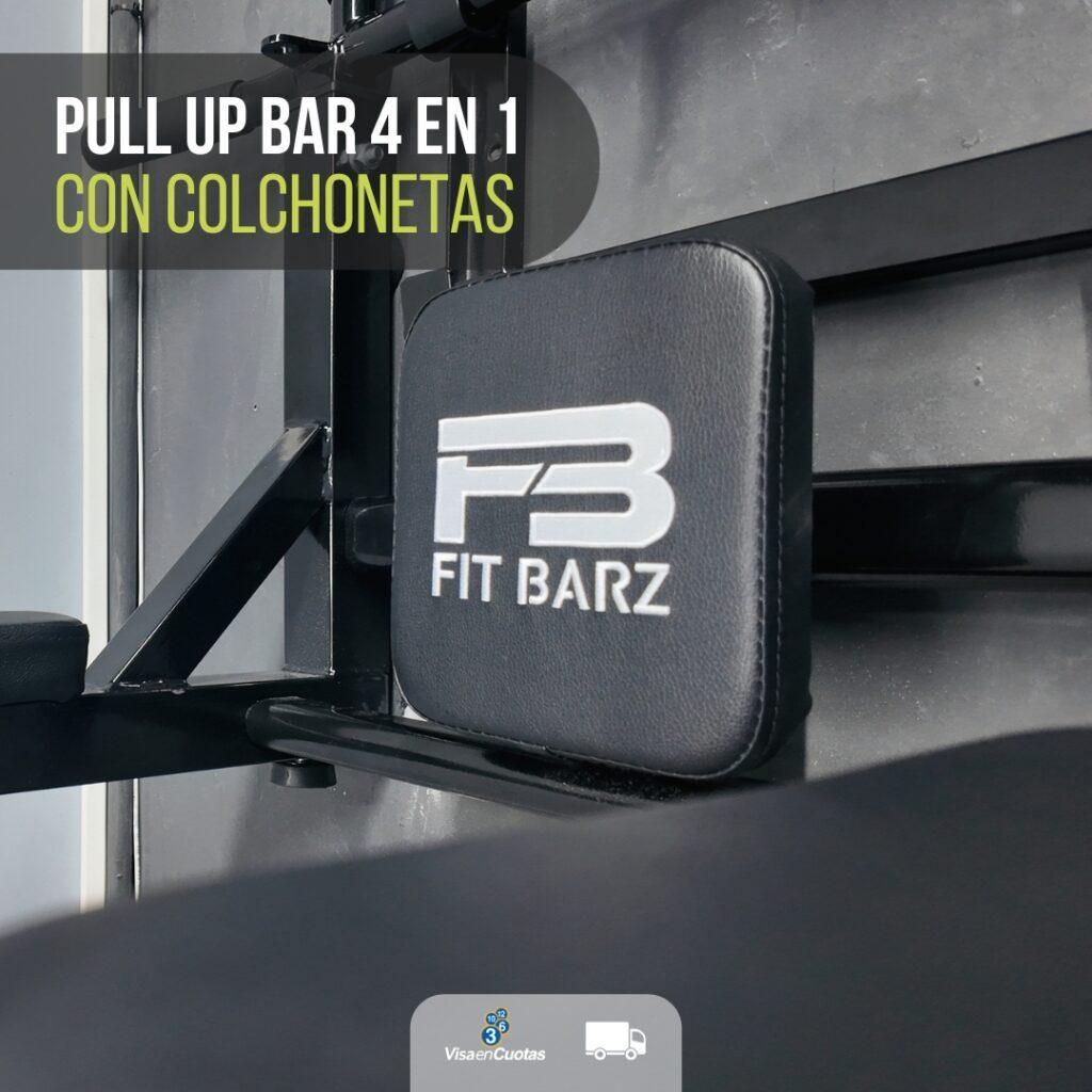 Pull Up Bar 4 en 1 Pro con Colchonetas – Dominadas, Abdominales y Dips en Casa, Estructura de Acero Reforzado para Soporte Lumbar