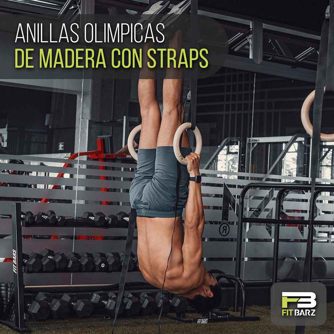 Anillas Olimpicas de Madera con Straps - Fitbarz